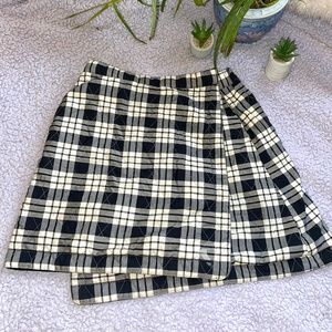 Vintage Snap Wrap around Skirt in Plaid